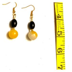 Elegant Gemstone Crystal pierced Earrings Yellow
